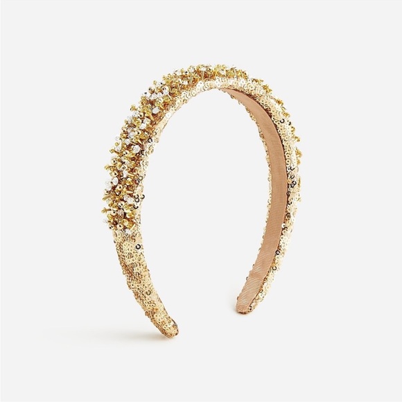 J. Crew Accessories - NWOT J Crew gold beaded head band